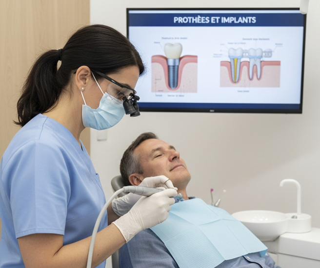Pose d'un implant dentaire en chirurgie au Centre Dentaire de Neuilly-Plaisance